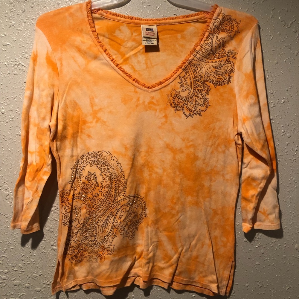 Faded Glory 3/4 length sleeves t-shirt with bling
